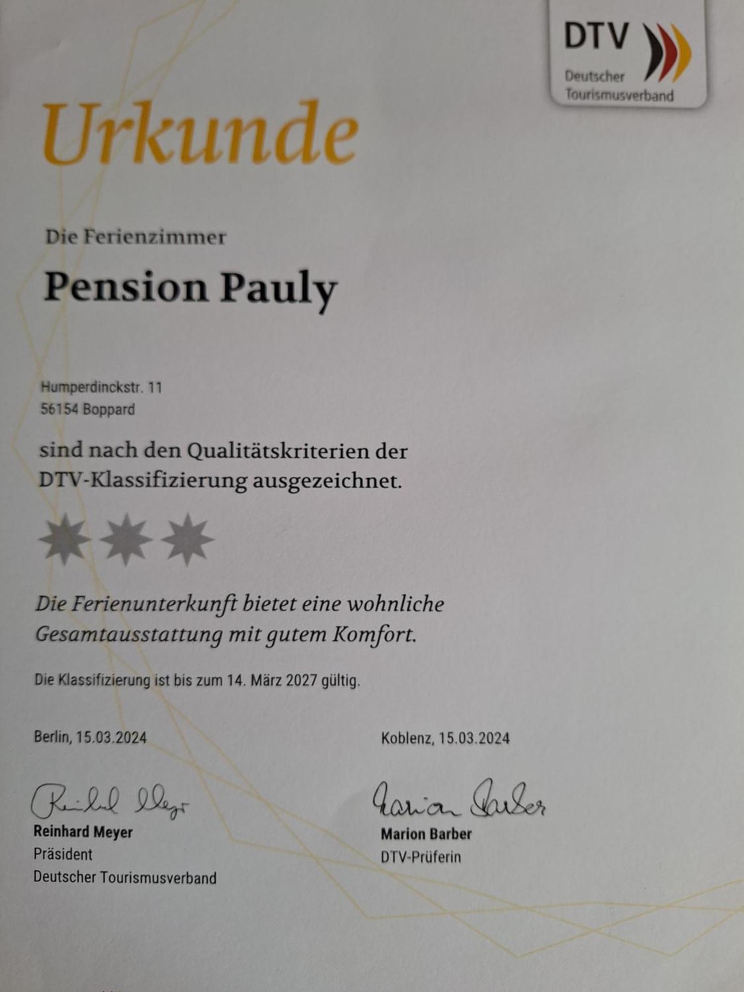 Pension Pauly Boppard Dış mekan fotoğraf